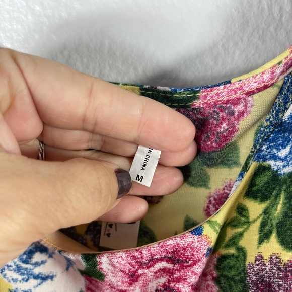 Pink Owl Apparel Rose Floral Sleeveless Stretch Short Dress Open Back Medium - Picture 4 of 9